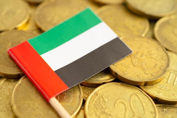 Euró aprót látni felette az UAE zászlója.