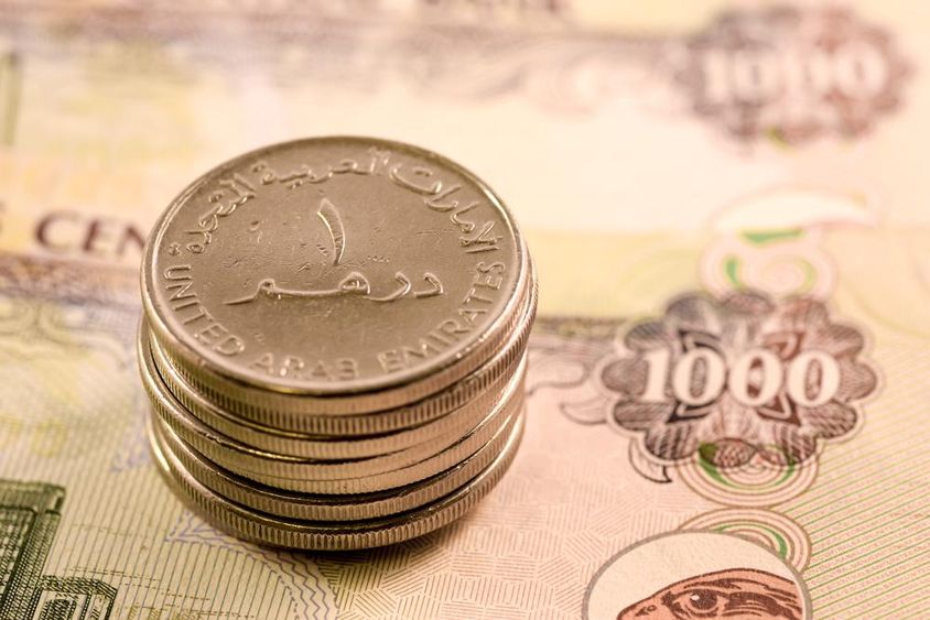 UAE 1000 dirhamos felett 1 dirhamos aprópénz. 