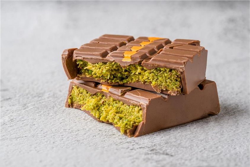 Pistachio Kunafa with Chocolate.