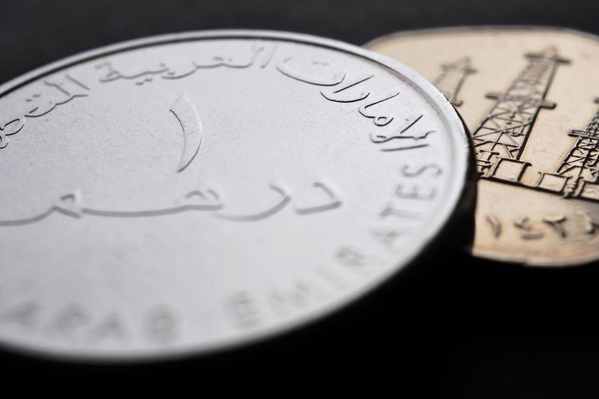 UAE 1 dirham coin.