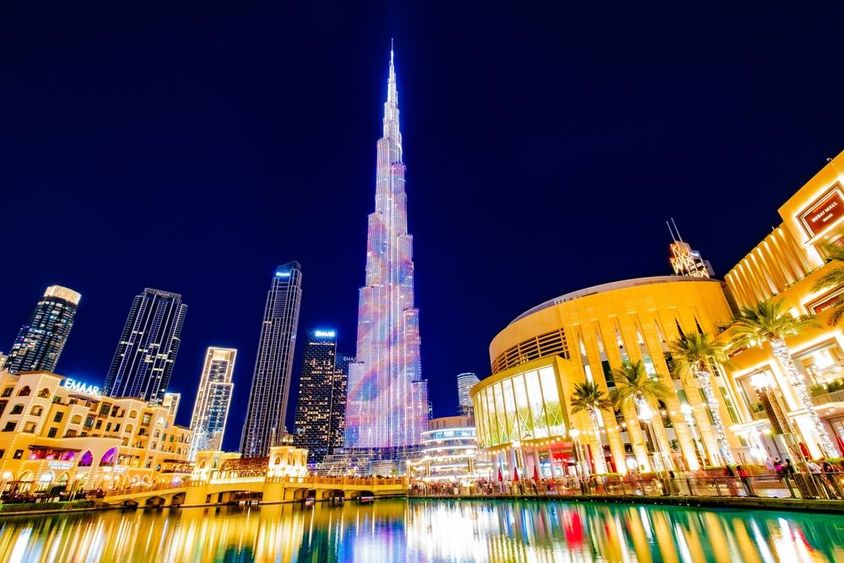 Burj Khalifa kivilágítva. 