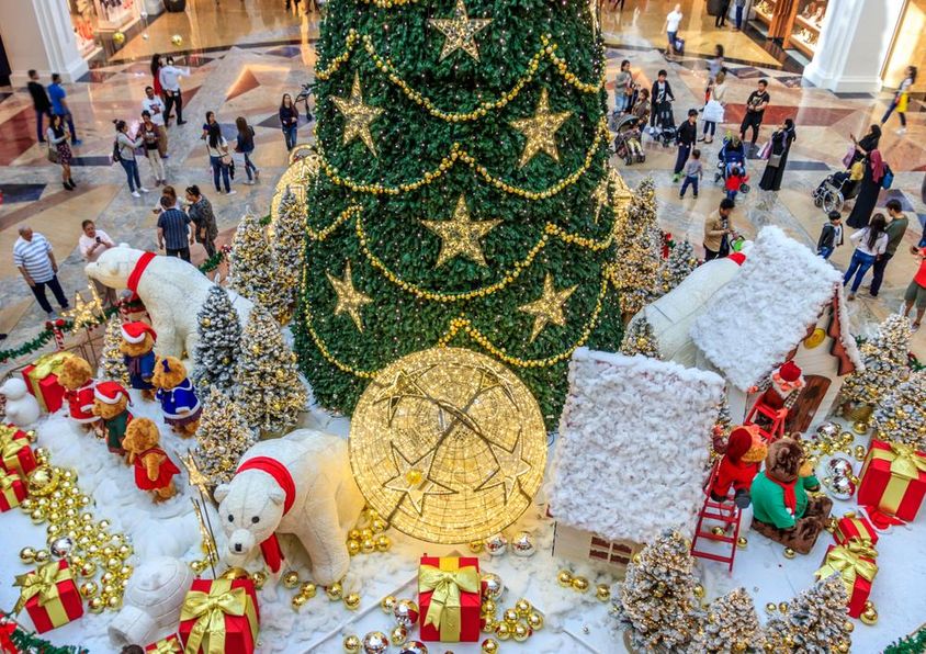 Christmas view at Mall of Emirates.