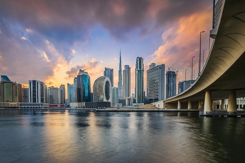Dubai skyline.