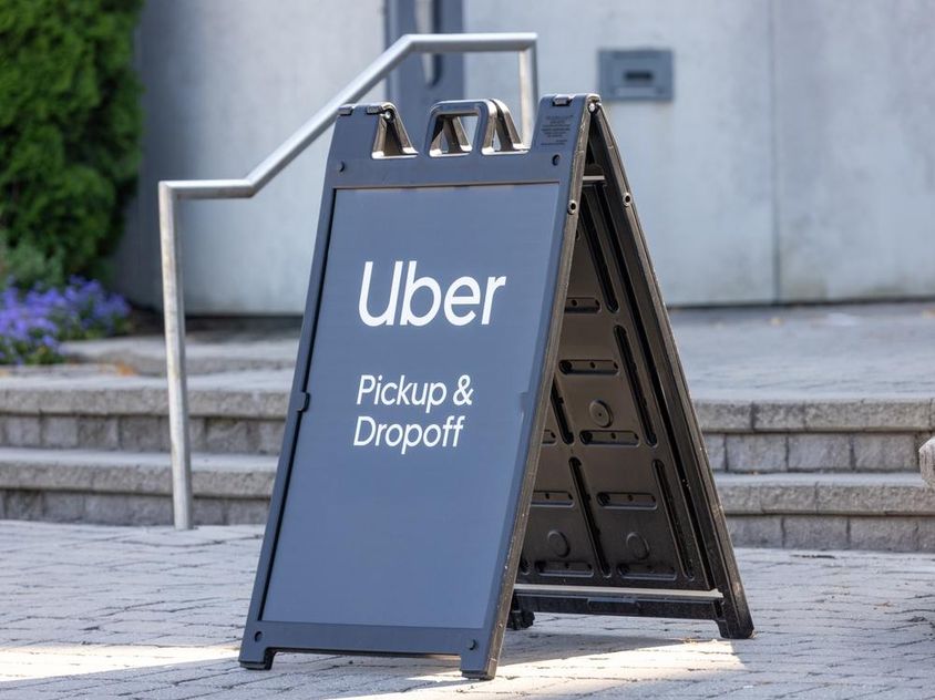 Uber passenger pick-up point.