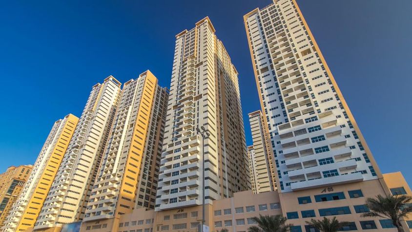 Modern new towers in Ajman.