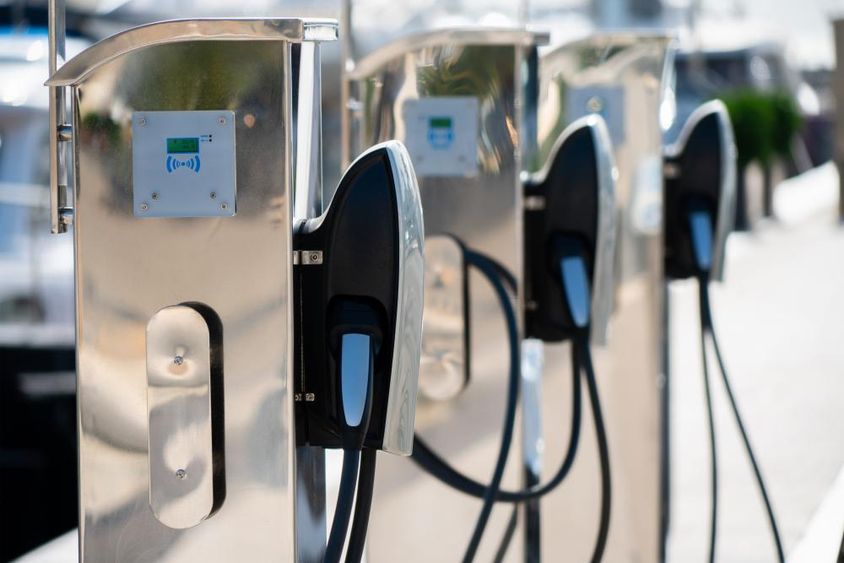 Electrical car charging station in Dubai.