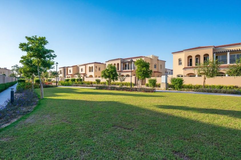 Serena Villa playground and sports area for children in Dubai Land, Dubai Properties.