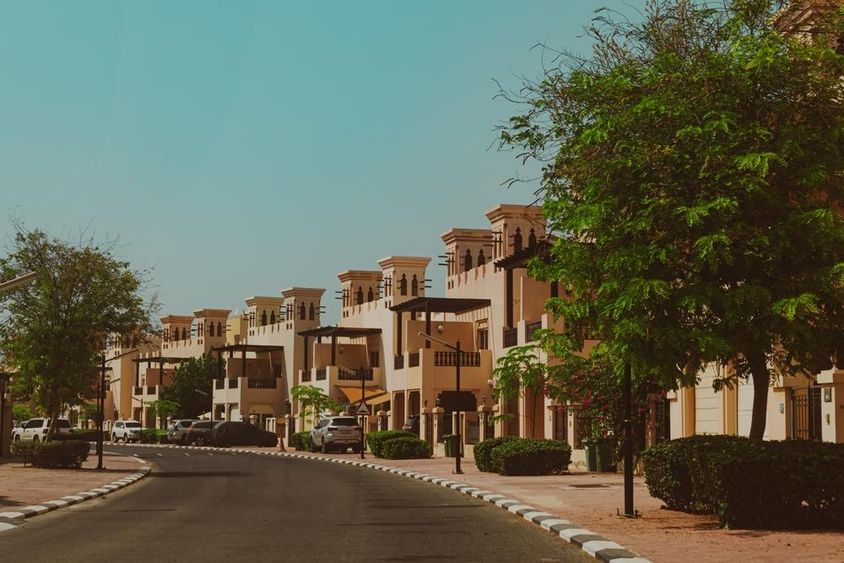 Ras al Khaimah, row houses in the city.