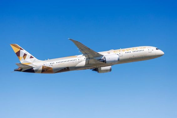 Aeronave Etihad Boeing 787-9 Dreamliner.