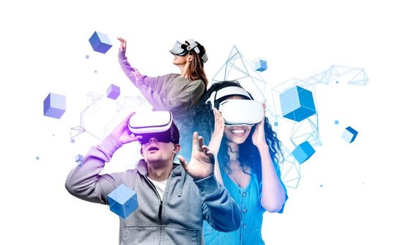 Fiatalok VR szemüvegben. 