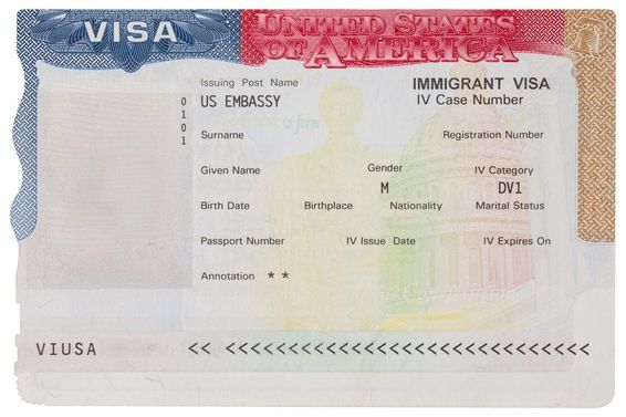 US-Visum in einem Reisepass.
