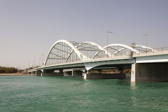 Al Maqta-Brücke in Abu Dhabi, Vereinigte Arabische Emirate.