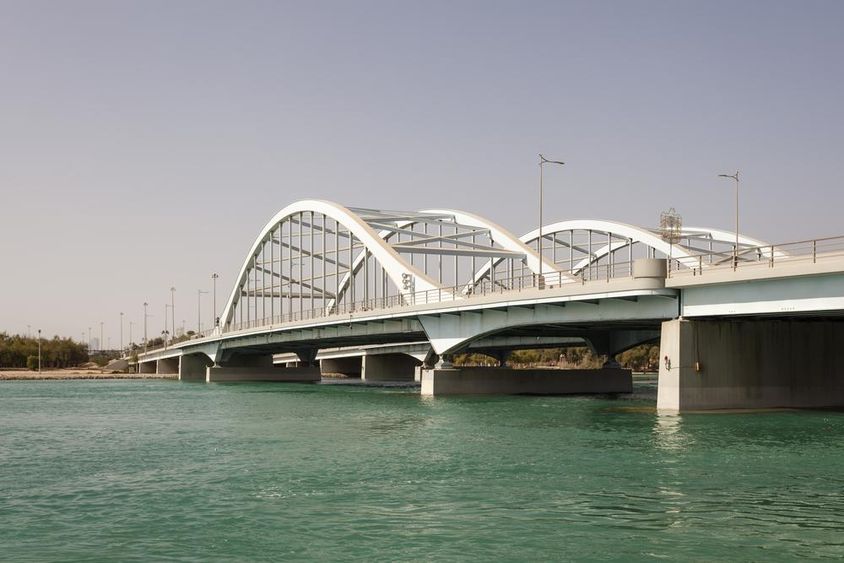 Al Maqta híd Abu Dhabiban, Egyesült Arab Emírségekben.