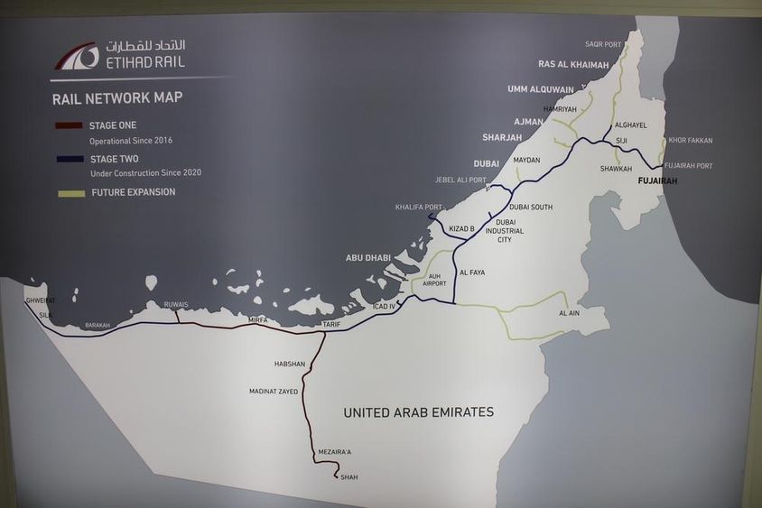 Etihad Rail térképe.