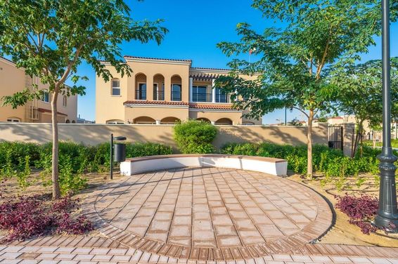 Playground and sports area in the Serena Villa community in Dubai Land.