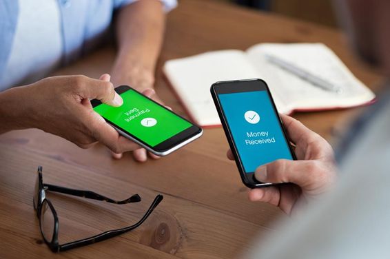 Payment sent on a smartphone.