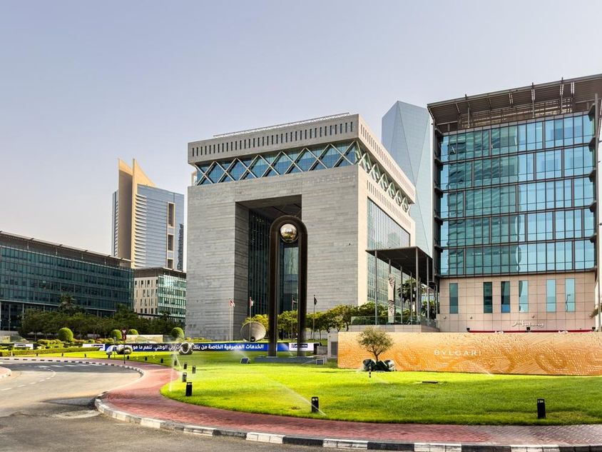 A Gate District a DIFC-ben, Dubaiban, Egyesült Arab Emírségekben.