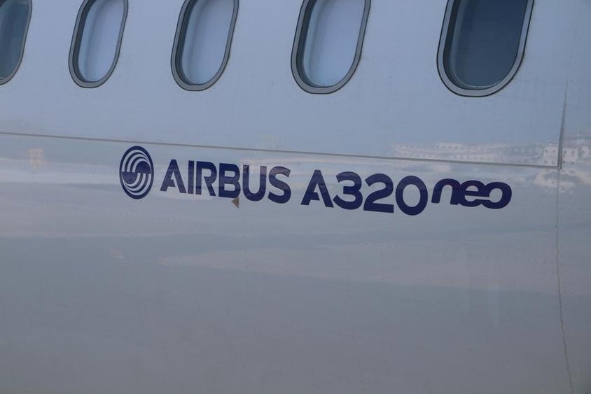 Airbus A 320 aircraft at Mumbai airport, Maharashtra state.