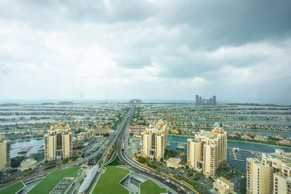 Palm Jumeirah Day Aerial Views.