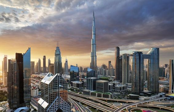 Emirates, Dubai cityscape.