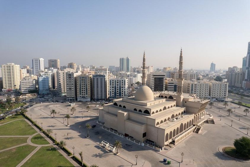 Sharjah mecset felülnézetből.
