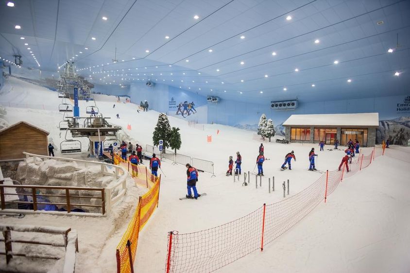The interior of Ski Dubai at the Mall of the Emirates shopping center.