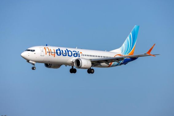 FlyDubai Boeing 737 MAX 8 repülőgépe.
