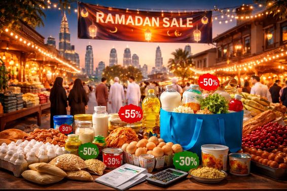 Ramadan piac árfigyeléssel.