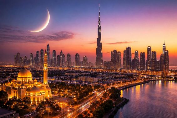 Eid holdsarló Dubai felett 