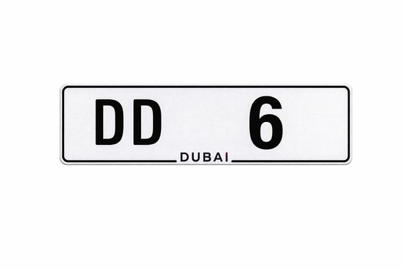 Dubai dd 6 rendszámtábla