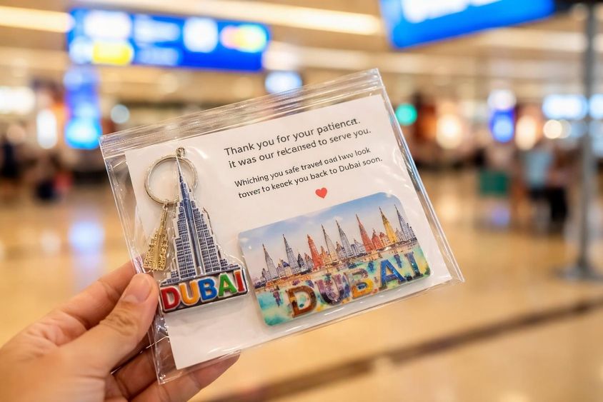 Touching farewell at Dubai airport