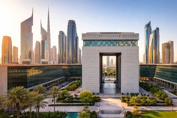 Dubai pénzügyi központ látkép
