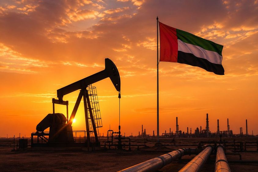 Tension in oil market at sunset
