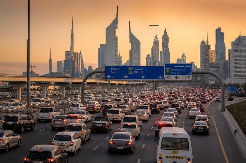 Dubai traffic jam returns