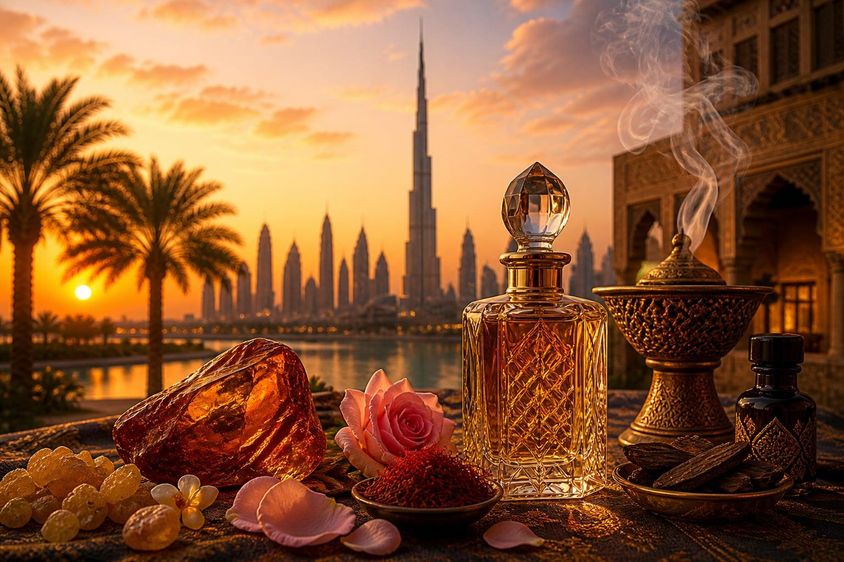 Dubai scented golden sunset