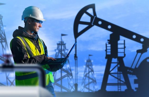 Man controlling oil production.