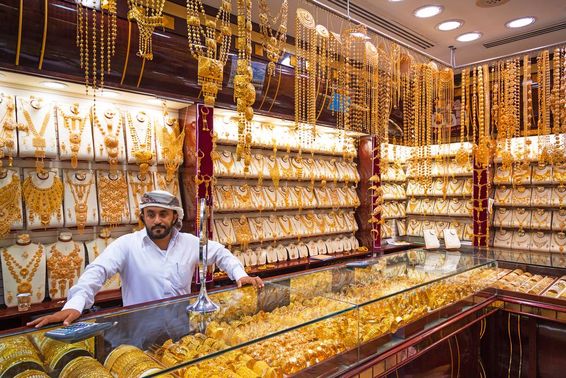 Gold at the famous Golden souk in the Dubai Deira market