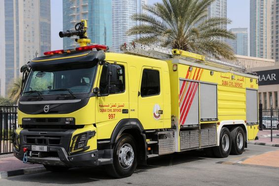 Dubai firefighters on standby