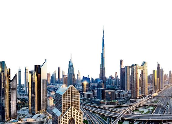 Dubai skyline with Burj Khalifa