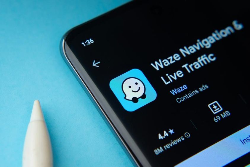 Waze app displayed on smartphone screen.