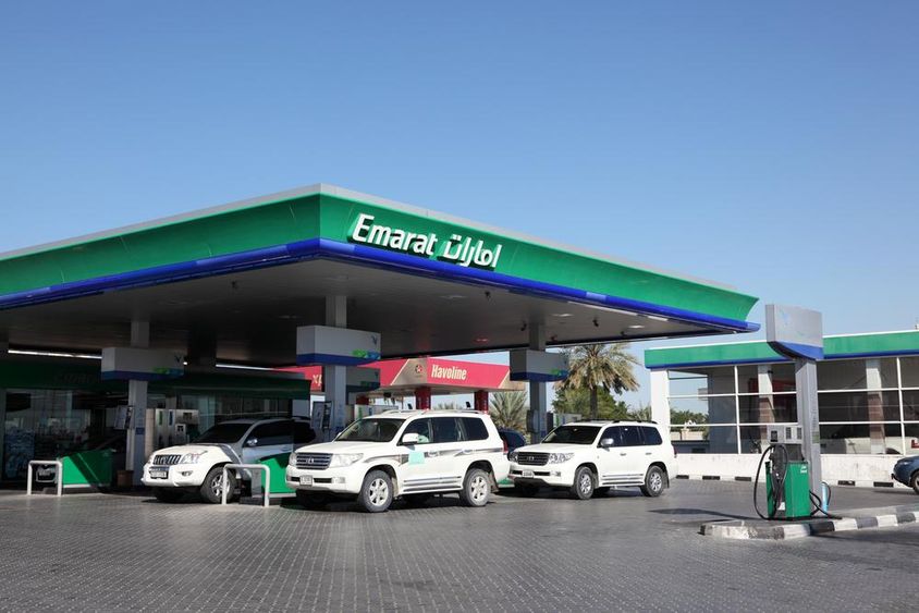 The Emarat gas station in the city of Sharjah.