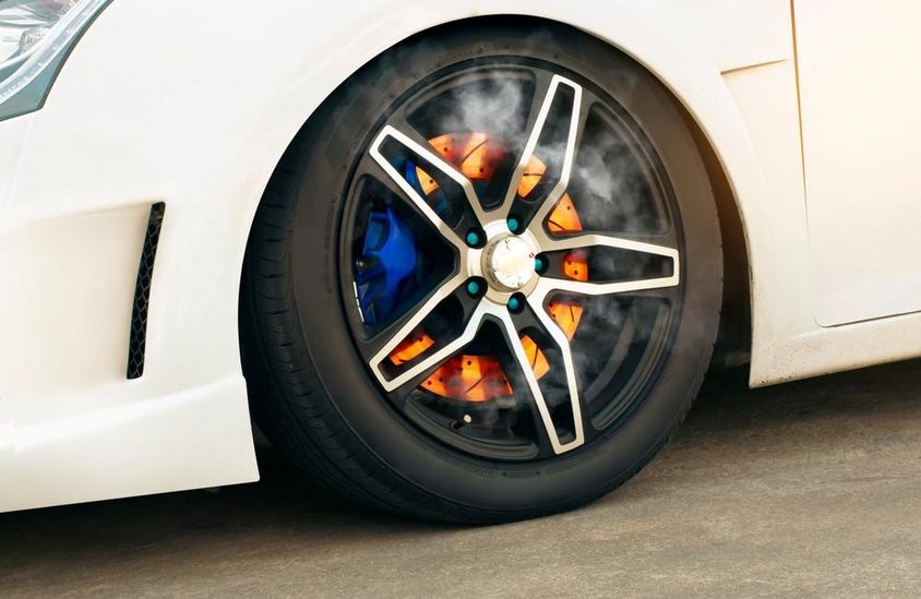 A burning disc brake